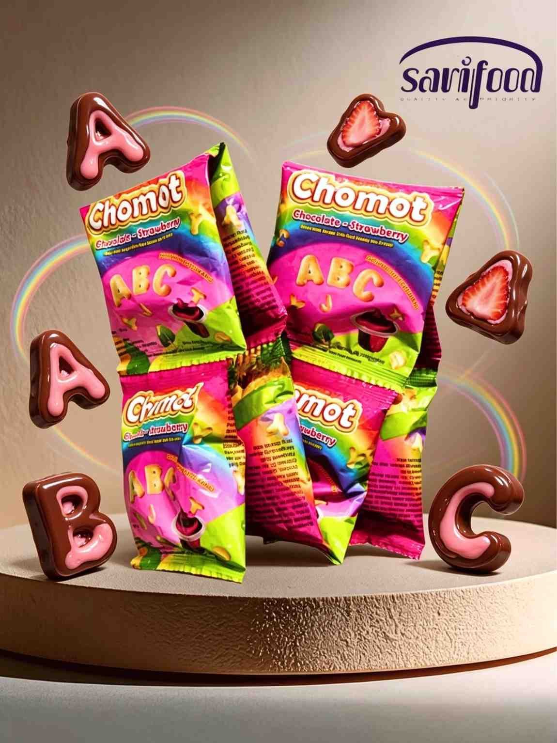 CHOMOT ABC COKLAT STRAWBERRY ( 4x20x18gr )