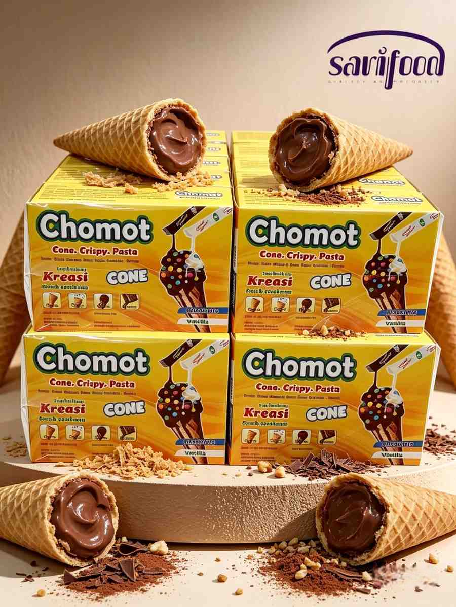 CHOMOT ICE CONE CHOCOLATE-VANILA ( 4x10x15gr )