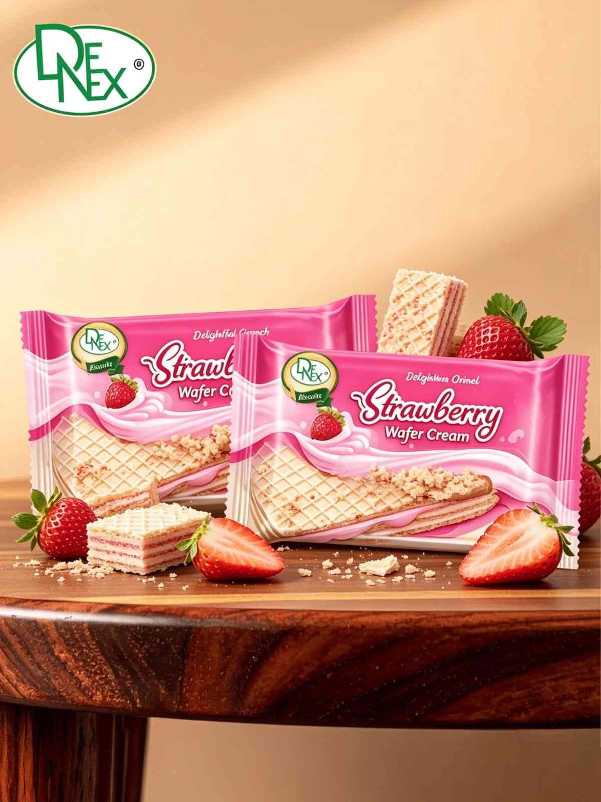 DENEX WAFER CREAM STRAWBERRY ( 4x10x45gr )