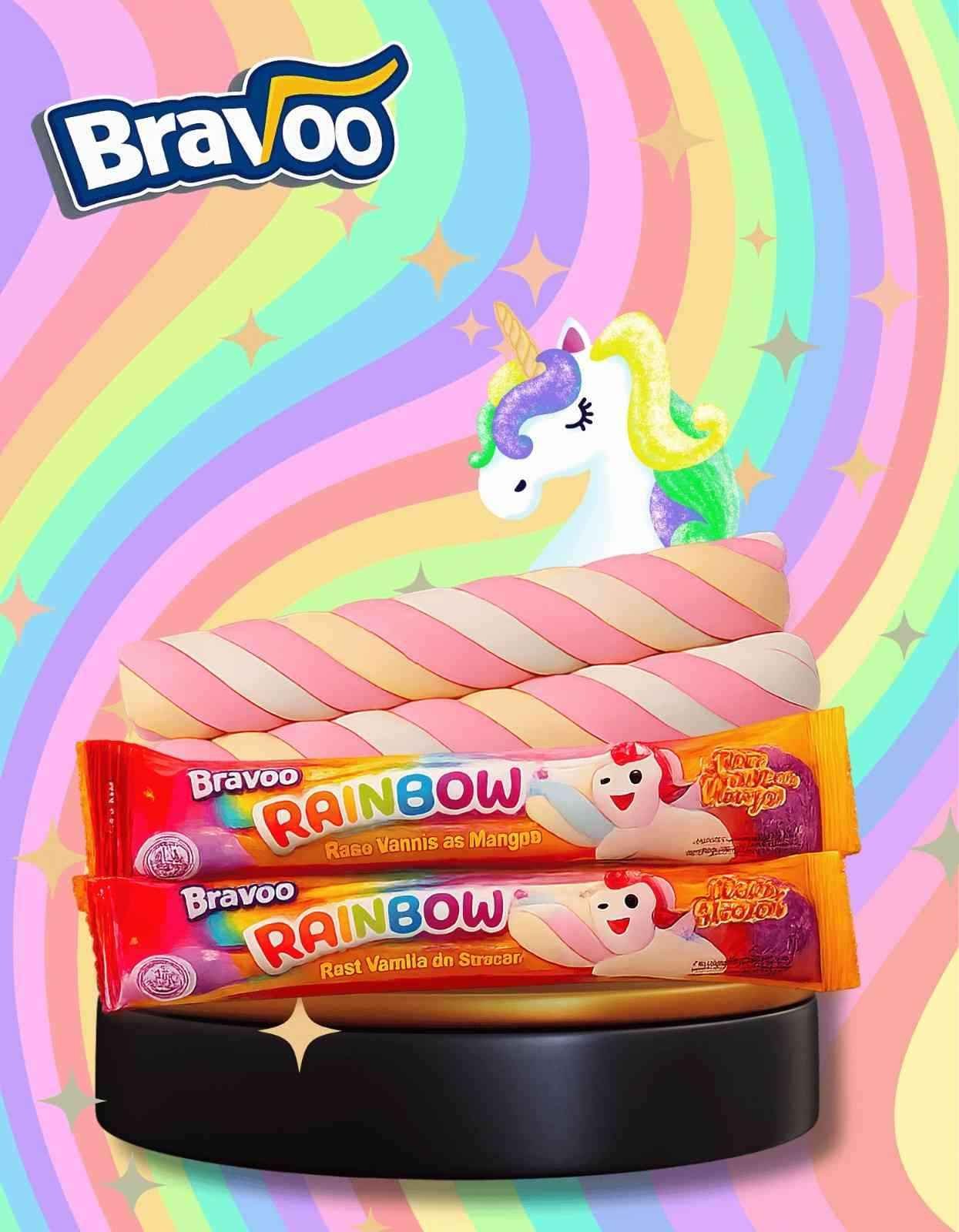 BRAVO RAINBOW VANILLA & STRAWBERY ( 12x10x6gr )