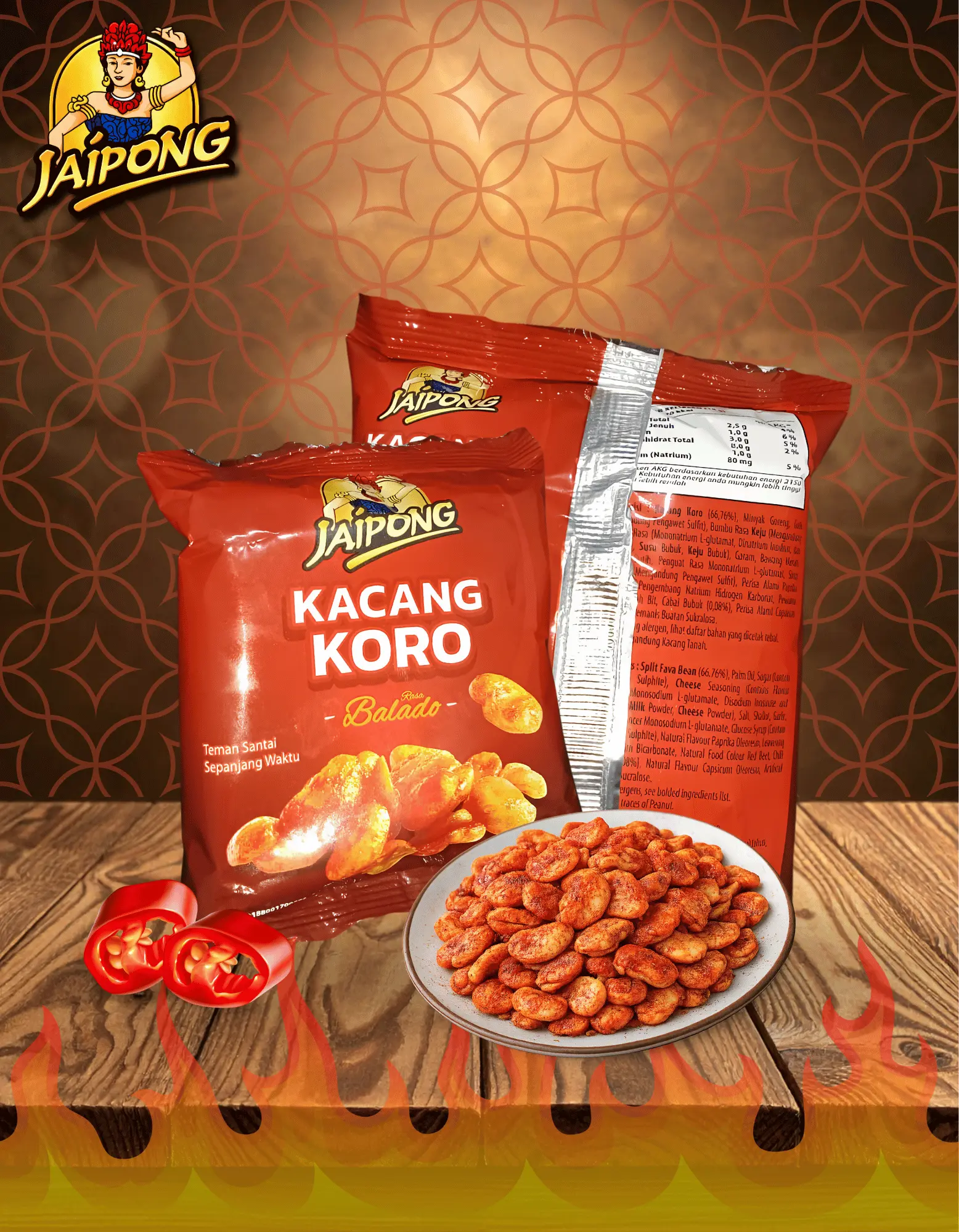JAIPONG SPICY BROAD BEANS ( 10x10x14gr )