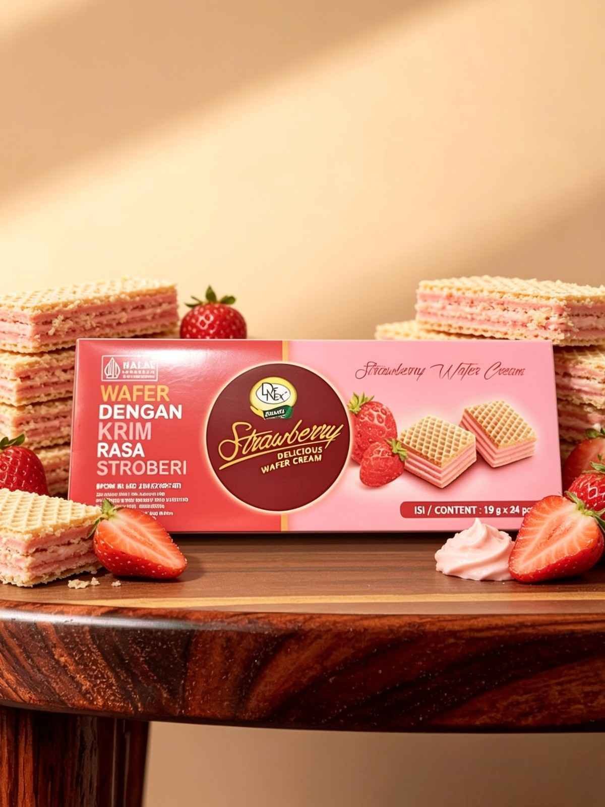 DENEX WAFER CREAM STRAWBERRYY ( 6x24x19gr )