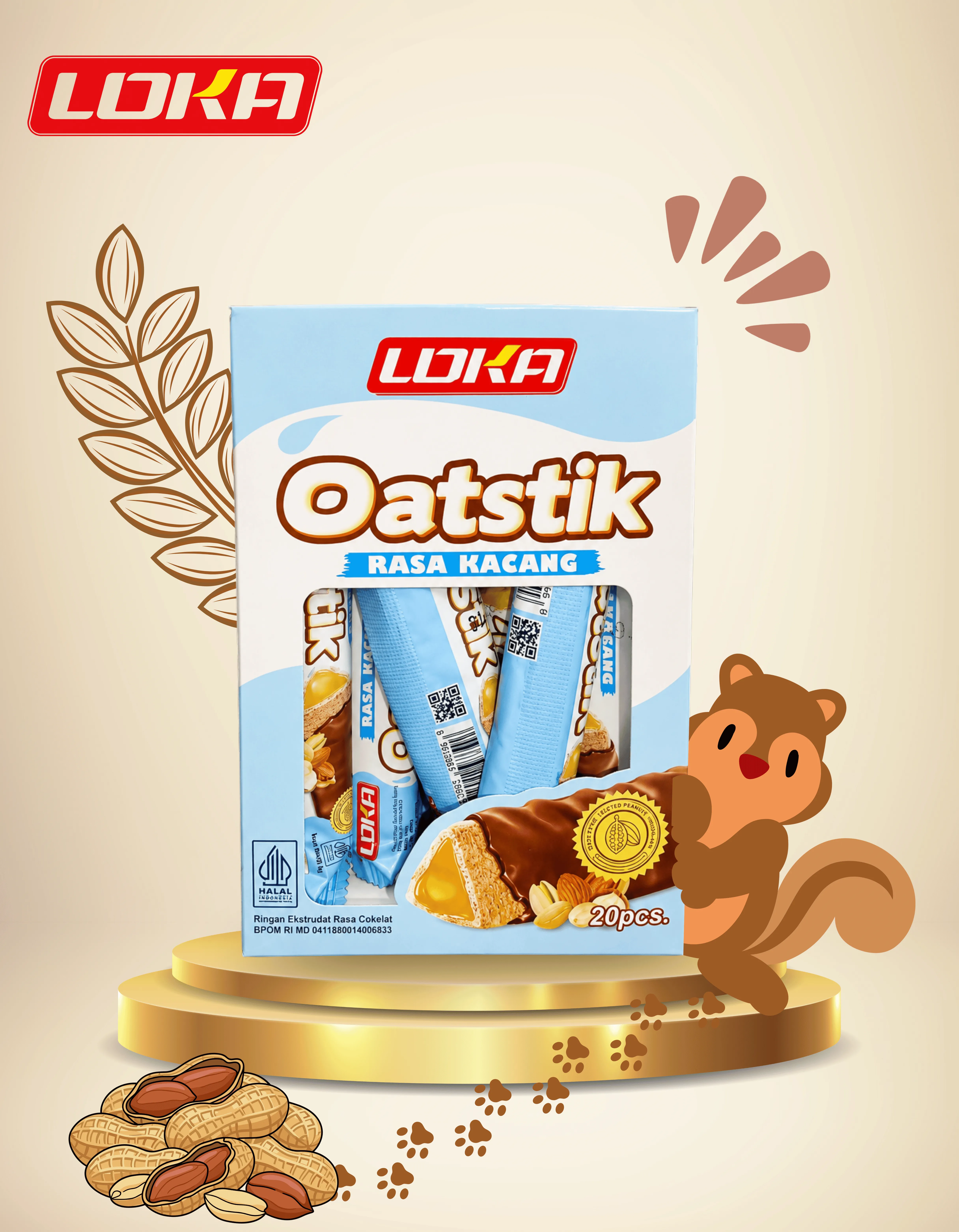 LOKA PEANUTS OATSTICK ( 24x30x5gr )